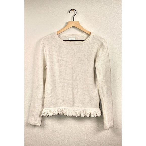 Lou & Grey Fringe Bottom Wool Sweater Pullover M - Picture 3 of 7